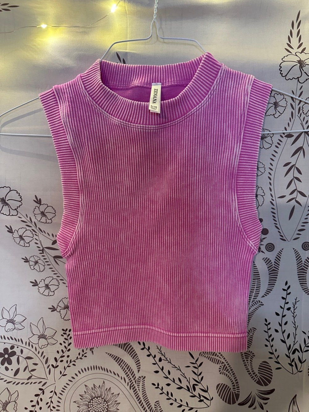 Zara Fuchsia Ribbed Sleeveless Crop Top